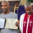 Denzel Washington baptized and presented with minister's license at NYC church ahead of milestone birthday