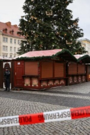 Gesperrter Weihnachtsmarkt in Magdeburg