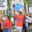 Des manifestants protestent contre la politique de "tolérance zéro" à l'immigration illégale de l'administration Trump, le 26 juin 2018 à Los Angeles (Californie, ouest)