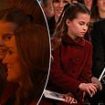 Princess Charlotte, nine, steals the show during her mother Kate Middleton's carol service as she giggles with her brothers - before taking charge with important task