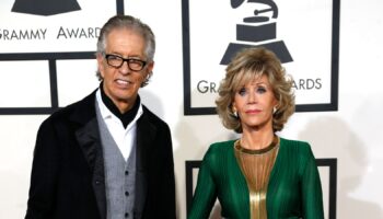 Richard Perry and Jane Fonda at the 57th annual Grammy Awards in Los Angeles, 2015. Pic: Reuters