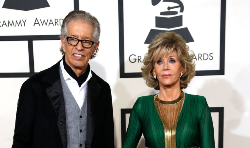 Richard Perry and Jane Fonda at the 57th annual Grammy Awards in Los Angeles, 2015. Pic: Reuters