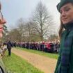 'Hugely grateful' Kate thanks cancer charity workers after her year battling the disease as she appears for royal Christmas Day church walk along with Louise, Charlotte, George and King Charles and Queen Camilla