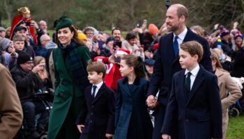 Louis, Charlotte and George take centre stage on walk to Christmas Day church service in Sandringham