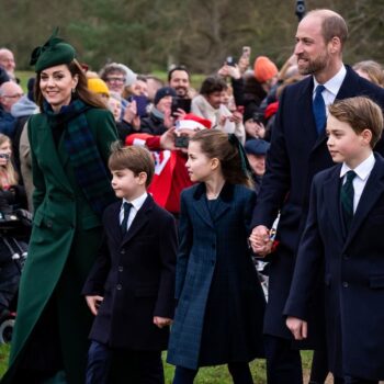 Louis, Charlotte and George take centre stage on walk to Christmas Day church service in Sandringham