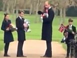 Princess Kate makes hilarious quip to fan as she realises Prince Louis, Princess Charlotte, Prince George and William are waiting for her while she's chatting to royal fans at Sandringham on Christmas Day