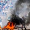 FILE - A barricade burns Tuesday, Nov. 5, 2024 in Mozambique's capital, Maputo,Tuesday, Nov. 5, 2024 in protests that have engulfed the country after the opposition rejected the results of the country's polls which saw the Frelimo party extend its 58-year rule. (AP Photo/Carlos Uqueio, File)