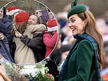 Sweet moment two royal fans overjoyed to meet Kate Middleton embrace each other during Sandringham walkabout