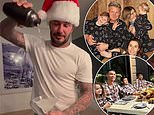 David Beckham turns barman to serve up a Posh cocktail while Gordon Ramsay and Cristiano Ronaldo show off their team pyjamas... how the rich and famous celebrated Christmas this year