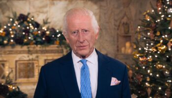 Behind the scenes footage shows how King's Christmas message was filmed