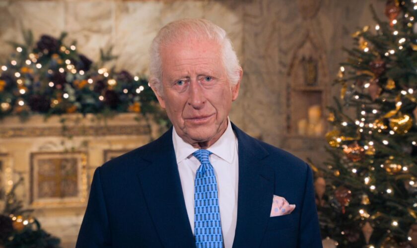 Behind the scenes footage shows how King's Christmas message was filmed