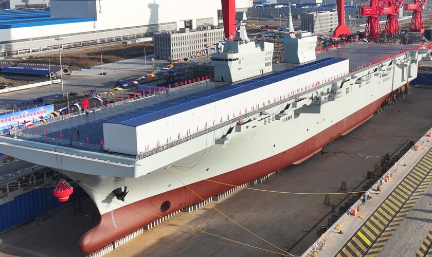 China unveils world's largest amphibious warship