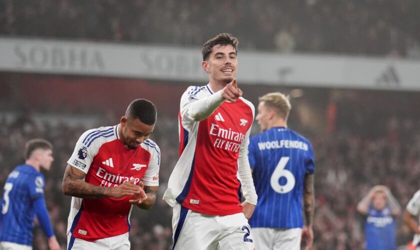 Arsenal overcome battling Ipswich as Kai Havertz proves worth again