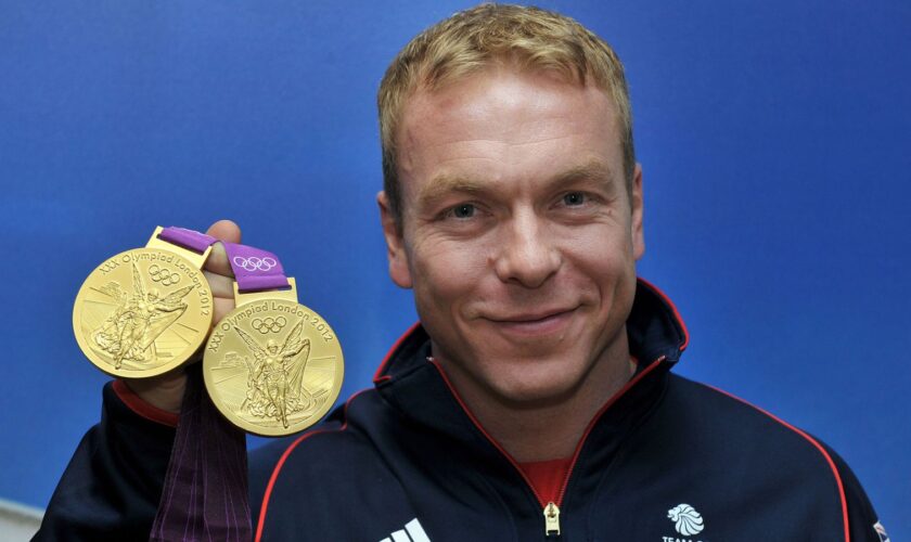 Sir Chris Hoy with his gold medals at the London 2012 Olympics. File pic: PA