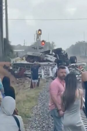 Florida train slams into fire truck, leaving firefighters, passengers injured