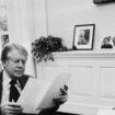 Jimmy Carter dans son bureau en 1978. (Photo by AFP)