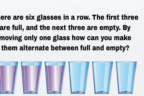 You're a genius if you can work out this glass brainteaser baffling most people