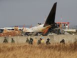 Second Jeju Air Boeing 737-800 is forced to turn back over landing gear problems a day after 179 died in belly-landing fireball - as soldiers sort through 600 body parts at crash site