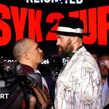 Oleksandr Usyk faces off with Tyson Fury