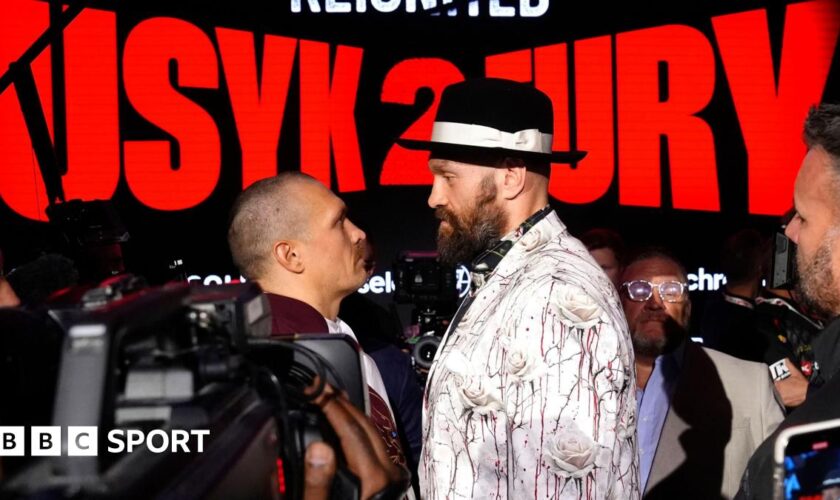 Oleksandr Usyk faces off with Tyson Fury