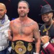 Paul Bamba poses for a photo with manager Ne-Yo after winning the WBA Gold Cruiserweight title