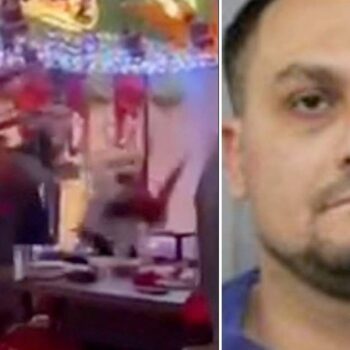 Customers use bar stools to batter knife-wielding man at Christmas pop-up event