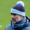 Coach Pep Guardiola at a Manchester City training session