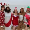 Hundreds of swimmers take Christmas Day North Sea dip