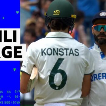 Virat Kohli & Sam Konstas barge shoulders