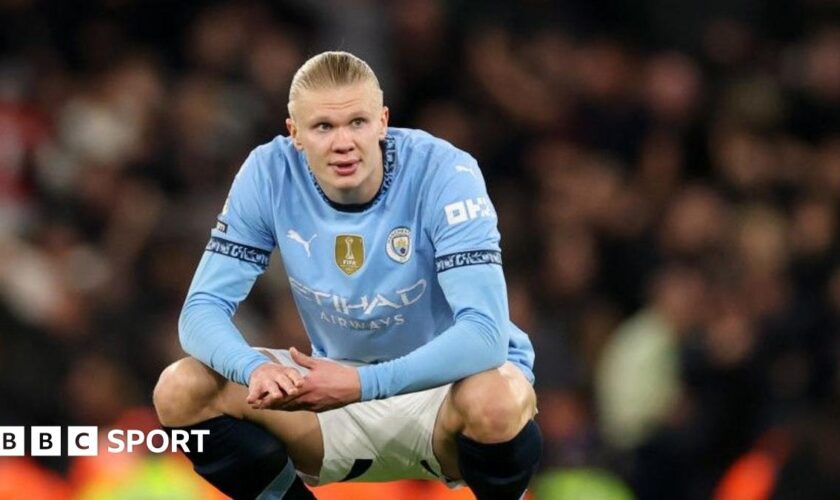 Manchester City striker Erling Haaland has scored one goal in his last six games