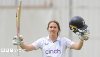 Nat Sciver-Brunt celebrates her Test century v South Africa