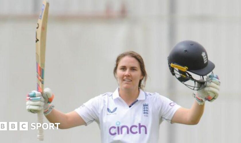 Nat Sciver-Brunt celebrates her Test century v South Africa