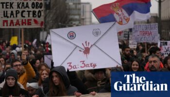 Serbian students rally in Belgrade in latest protest over train station disaster