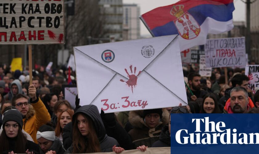 Serbian students rally in Belgrade in latest protest over train station disaster