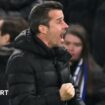 Fulham manager Marco Silva celebrates during the victory at Stamford Bridge