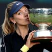 Katie Boulter kisses the Nottingham Open trophy after winning the 2024 title