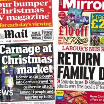 The Papers: Christmas market 'carnage' and 'Return of the family doctor'