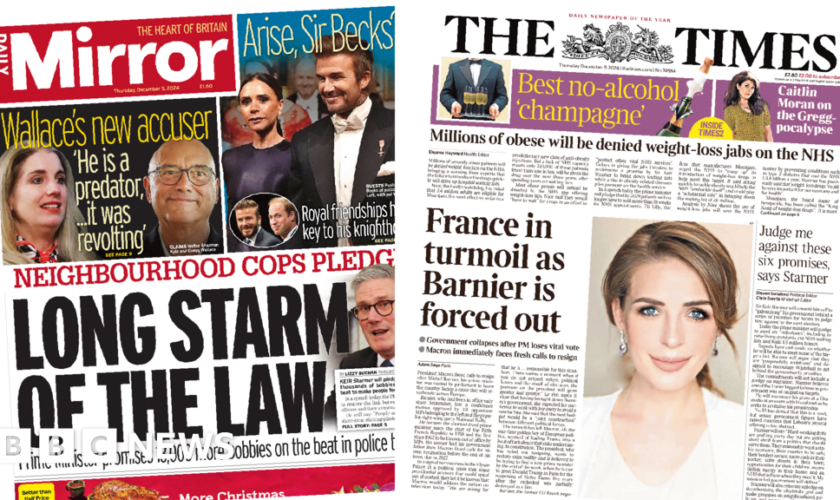 The Papers: 'Long Starm of the law' and France 'in turmoil'