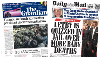 The Papers: 'Turmoil in South Korea' and 'Letby quizzed' in jail