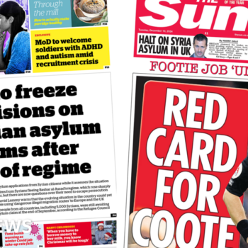 The Papers: UK to freeze Syria asylum claims and 'Red card for Coote'