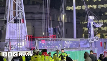 Two arrested after Christmas fairground ride crashes to the ground