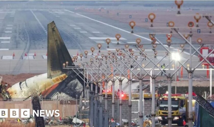 Why was there a wall near runway at South Korea plane crash airport?