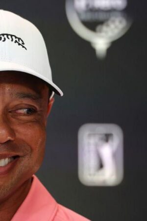 Tiger Woods smiles