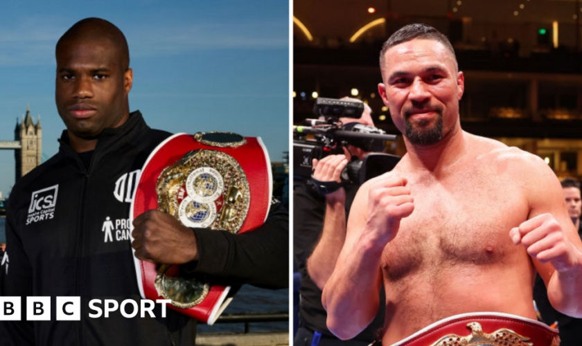 A side by side image of Daniel Dubois and Joseph Parker