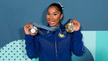 Jordan Chiles flaunts Olympic medal in New Year's post amid ongoing appeal over losing bronze to Romania