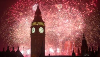 Fireworks exploded in the sky over the River Thames. Pic: PA