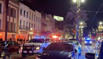 Ten dead after car plows into crowd at New Orleans New Year’s Day celebration: 30 more injured in chaotic scene