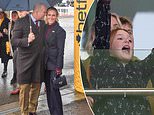 Beaming Zara and Mike Tindall join their animated children Mia, 10, Lena, 6, and Lucas, 3, as they step out at Cheltenham