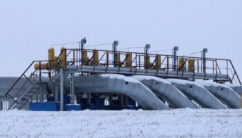 Eine Gaspumpstation ermöglicht den Gastransit von Russland durch die Ukraine in die EU