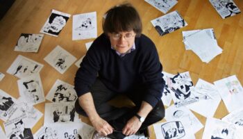 Le dessinateur Cabu, le 15 mars 2006 au siège de Charlie Hebdo à Paris